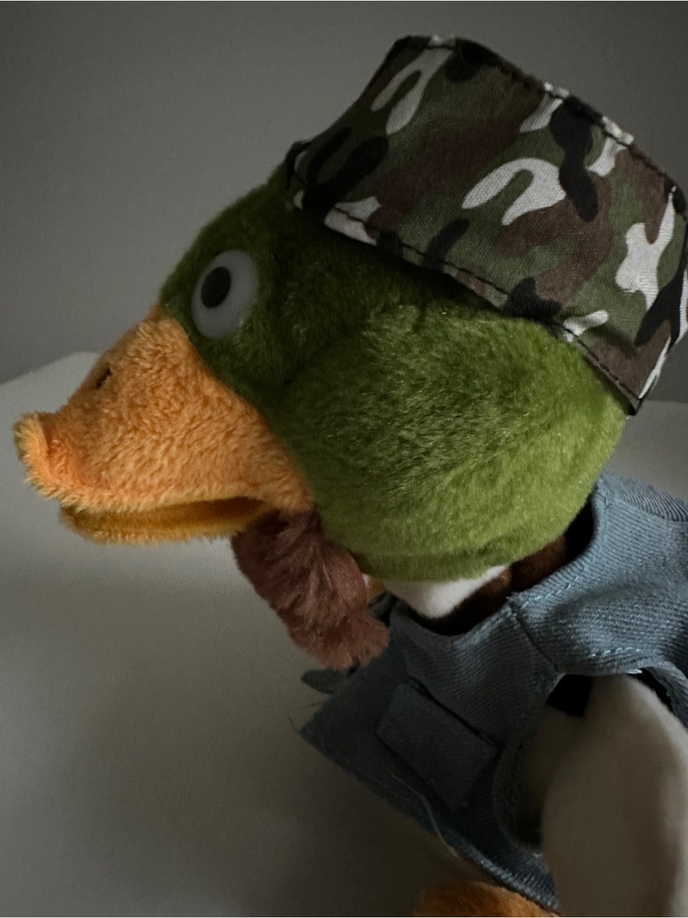 Gemmy Duck Mania Animated Singing Plush Mallard Duck Denim Vest USA Flag Camo 🦆 - Picture 11 of 16